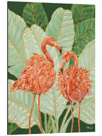 Aluminium print Martinique Flamingos