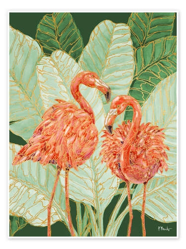 Poster Martinique Flamingos