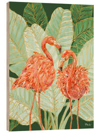 Stampa su legno Martinique Flamingos