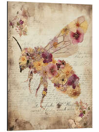 Aluminiumtavla Floral Bee I - RileyB