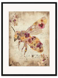 Gerahmter Kunstdruck Blumenbiene I