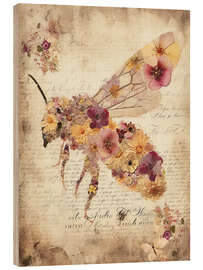 Wood print Floral Bee I - Willow Studio