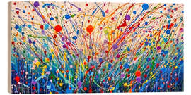 Wood print Abstract Meadow Flowers - Lena Owens