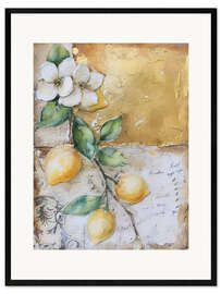 Framed art print Golden Lemon Branch I
