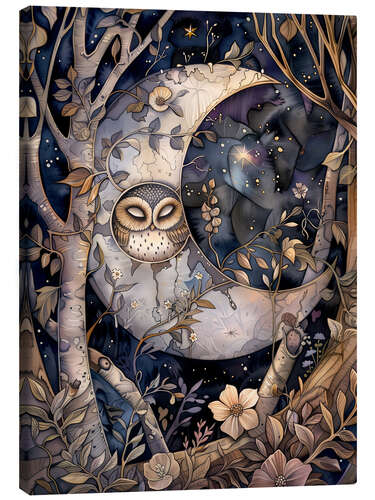 Leinwandbild Mond-Eule