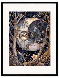 Gerahmter Kunstdruck Mond-Eule
