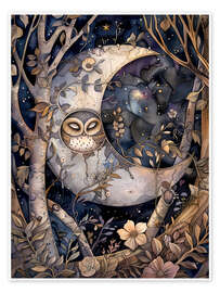 Wall print Moon Owl - Dutch Lady