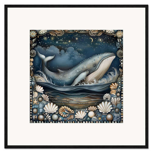 Kehystetty taidepainatus Whales of the Magic Ocean I