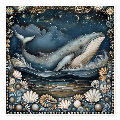 Póster Whales of the Magic Ocean I