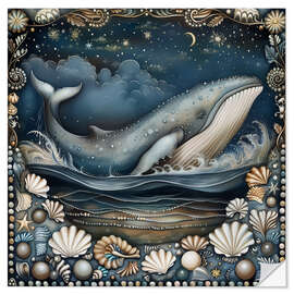 Wall sticker Whales of the Magic Ocean I