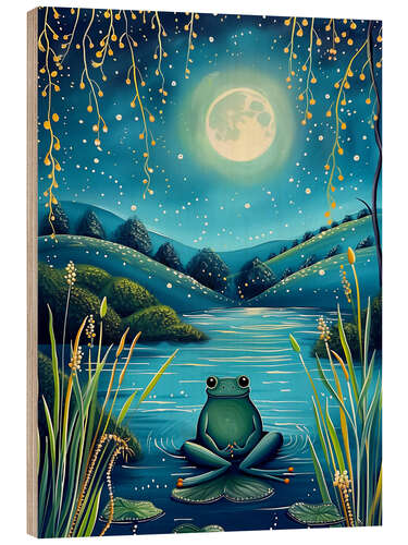 Trätavla Nighttime Frog