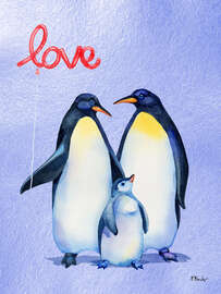 Magnettafel Pinguinliebe