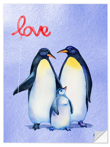Autocolante decorativo Penguin Love