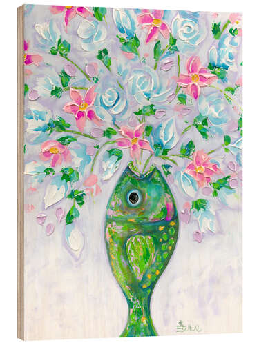 Obraz na drewnie Fish'n Flowers