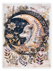 Wall print Moon Wolf - Dutch Lady