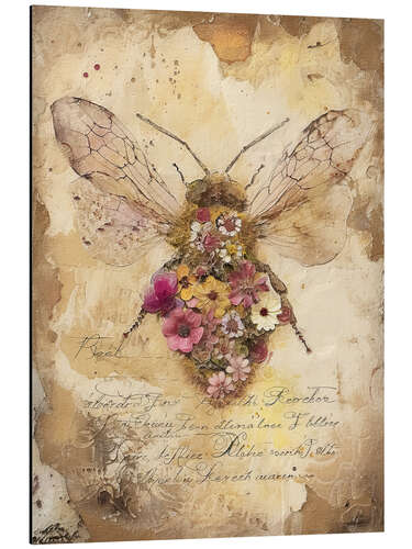 Aluminiumtavla Floral Bee II