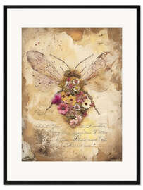 Gerahmter Kunstdruck Blumenbiene II