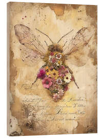 Tableau en bois Floral Bee II - Willow Studio