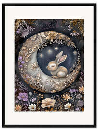 Gerahmter Kunstdruck Mondhase