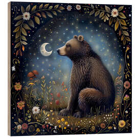 Trätavla Woodland Bear