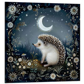 Aluminium print Woodland Hedgehog