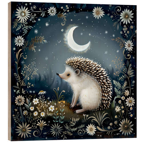 Trätavla Woodland Hedgehog