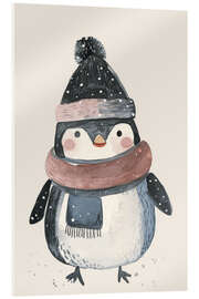 Acrylglasbild Pinguin mit Mütze - PetalsPrintsDesign