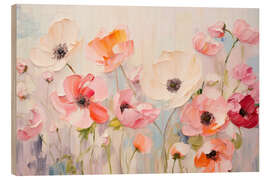 Trätavla Pastel Ranunculus - PetalsPrintsDesign
