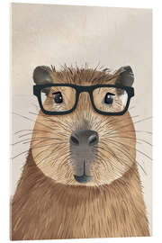 Akrylbillede Smart Capybara - PetalsPrintsDesign