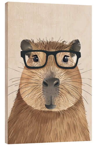 Trätavla Smart Capybara