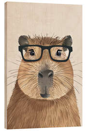 Trätavla Smart Capybara