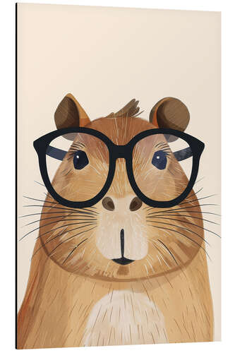 Aluminium print Smart Guinea Pig