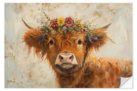 Adesivo murale Floral Crown Highland - PetalsPrintsDesign