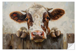 Adesivo murale Cow on the Fence