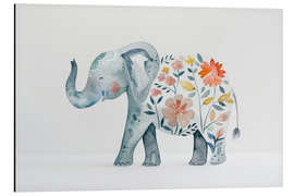 Cuadro de aluminio Floral Print Elephant - PetalsPrintsDesign