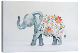 Lienzo Floral Print Elephant - PetalsPrintsDesign