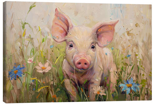 Canvas print Pretty Pig Portrait