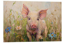 Hartschaumbild Pretty Pig Portrait - PetalsPrintsDesign
