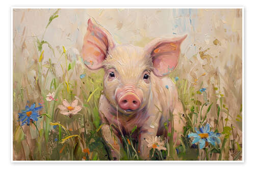 Poster Pretty Pig Portrait