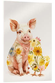 Tableau en verre acrylique Floral Friends