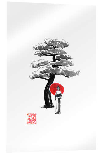 Obraz na szkle akrylowym Geisha and tree