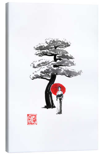 Canvas print Geisha and tree