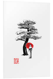 Hartschaumbild Geisha und Baum