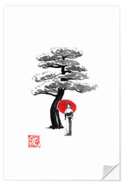 Wandsticker Geisha und Baum