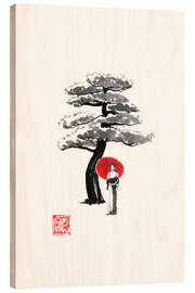 Wood print Geisha and tree - Péchane