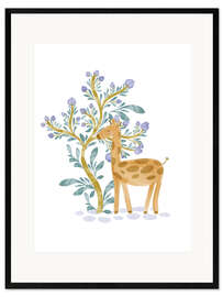 Gerahmter Kunstdruck Süße Giraffe