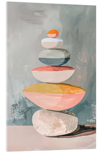 Cuadro de metacrilato Stones in Balance Retro Pastel