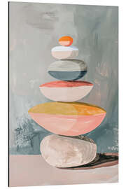 Alubild Steine im Gleichgewicht Retro Pastell