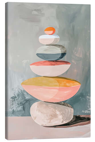 Canvas print Stones in Balance Retro Pastel