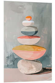 Hartschaumbild Steine im Gleichgewicht Retro Pastell